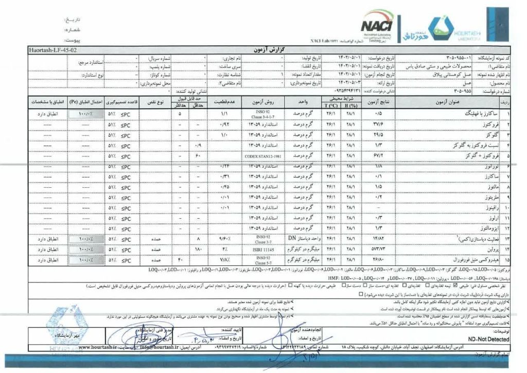 عسل کوهستانی ییلاق با موم 1 جواب آزمایش عسل طبیعی کوهستانی ییلاق